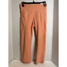 Old Navy Active Powersoft High Rise Leggings Peach Coral Side Pockets M NEW
