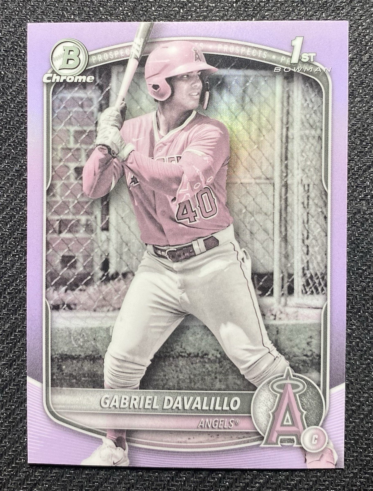 2025 Bowman Chrome Gabriel Davalillo 1st Pearl Refractor! SSP! LosAngeles Angels