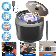 Portable Retainer Cleaner,45kHz Retainer Cleaner Machine 3 Modes Dental Cleaning
