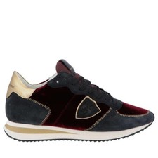 Philippe Model Sneakers con Inserti in Velluto Nero / Rosso