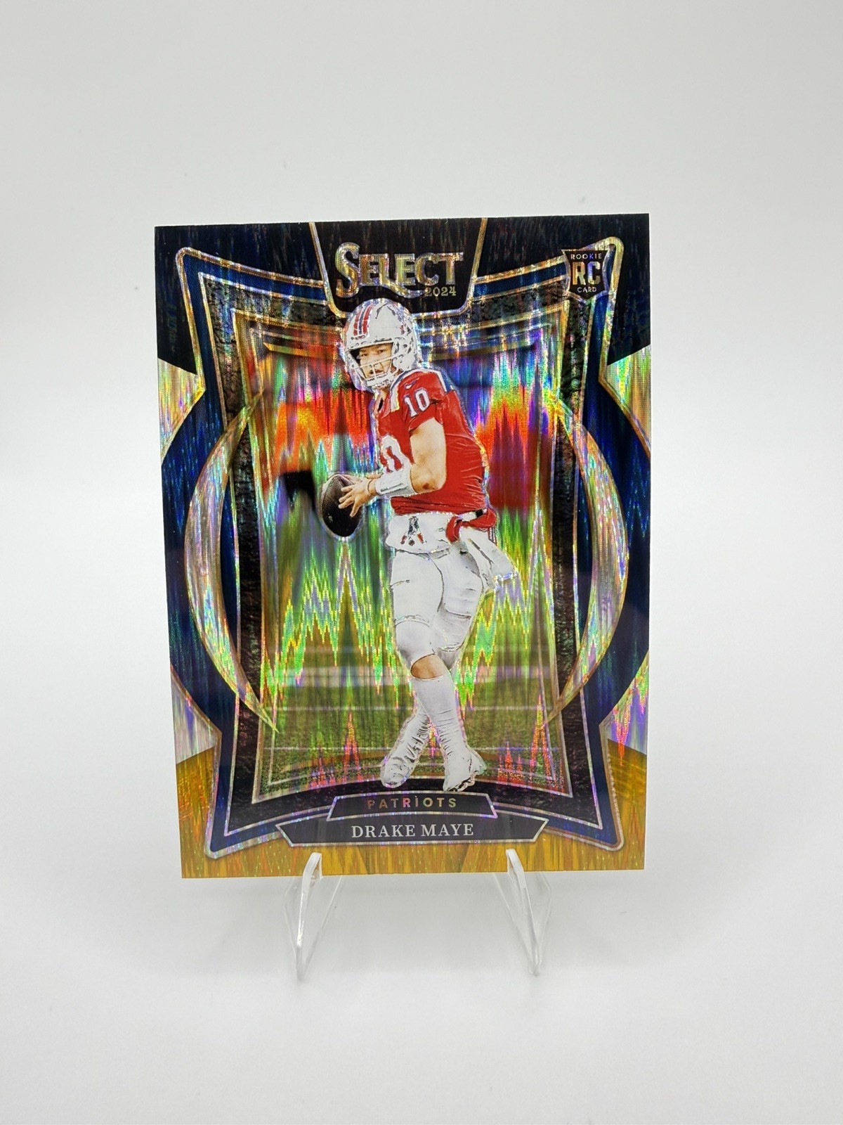 2024 Select Concourse Drake Maye RC #27 Black and Orange Shock Prizm