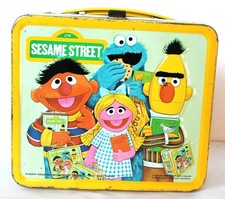 Vintage 1979 Aladdin Sesame Street Metal Lunch Box - No Thermos, Used, USA made