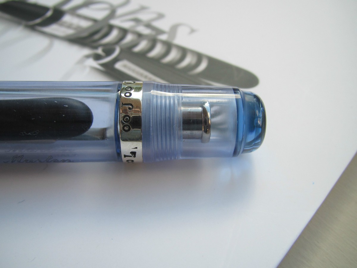 Marlen Journal Blue Demonstrator Medium 18kt gold nib fountain pen