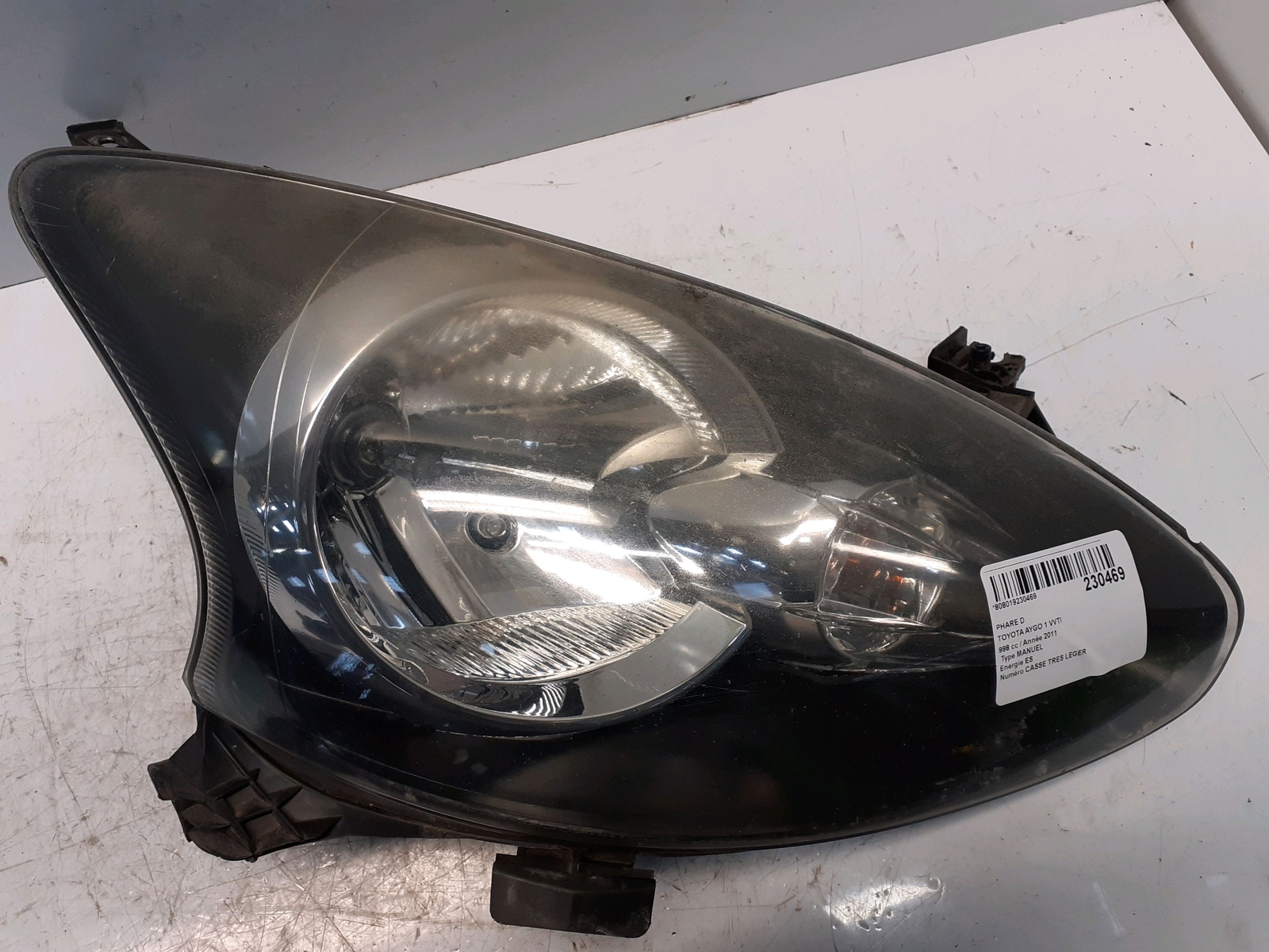 Phare Gauche Pour Toyota Aygo Dès 2005 - Blanc - Sans Moteur Électrique