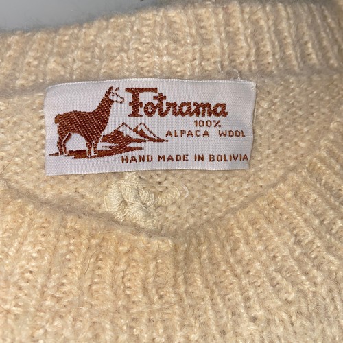 Suéter de Lana de Alpaca M/L Marfil Marrón Hank Tejido Pullover Jersey Fotrama Bolivia - Imagen 7 de 7