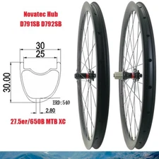 27.5er 650B 30X30mm XC Mountain Bike Carbon Fiber Asymmetric Tubeless Wheelset