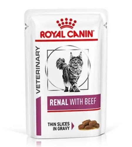ROYAL CANIN® VHN Renal Wet Cat Food with Beef in Gravy 48x 85g pouches