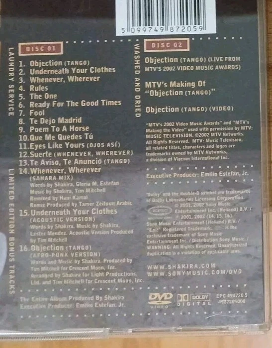 Shakira - Laundry Service (CD) Mit DVD und Booklet. 3 Bonustracks  - Bild 3 von 4