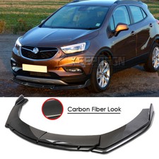 For 16-19 Vauxhall Mokka X Carbon Fiber Look Front Bumper Lip Splitter Spoiler