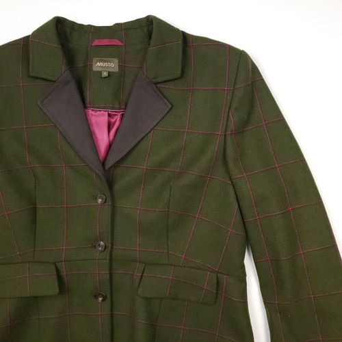 Chaqueta Blazer Musto Tweed 14 16 Mujer Abrigo Deportivo Hacking Verde Cuadros Ventana - Imagen 5 de 23