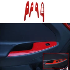 For Hyundai Tucson 16-21 Carbon Fiber Red Inner Glass Window Lifting Panel Trim
