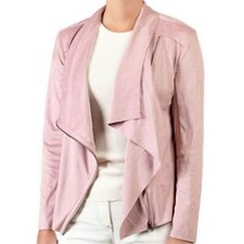 Mote Women’s Lightweight Faux Suede Drape Moto Jacket Size S Soft Zip Up