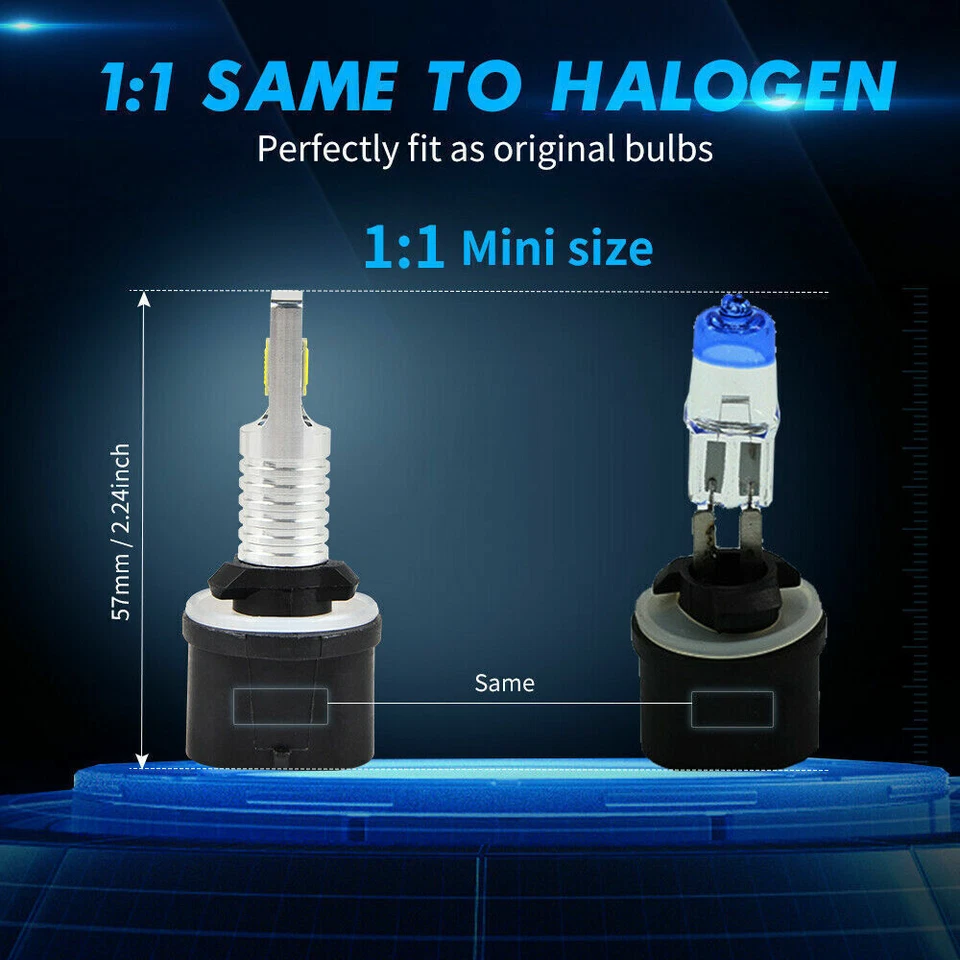 2x h27w/1 led fog light bulbs white 100w for hyundai ix35 2010-2013 lm el elh - Image 3 of 4