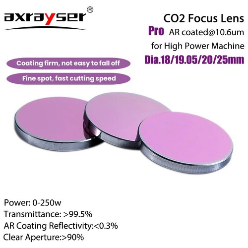 Focusing Lens CO2 Pro D18/19.05/20/25mm FL38.1/50.8/63.5/76.2/101.6mm Laser Part - Picture 9 of 9