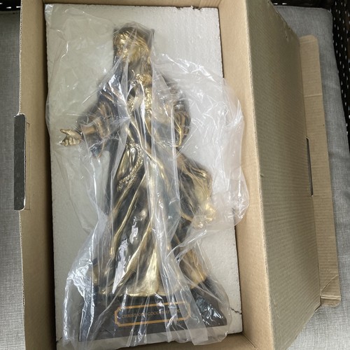 Bronze Finish Resin "Christ: Our Good Shepherd" Statue Sculpture of Jesus 13.5" - Picture 8 of 11
