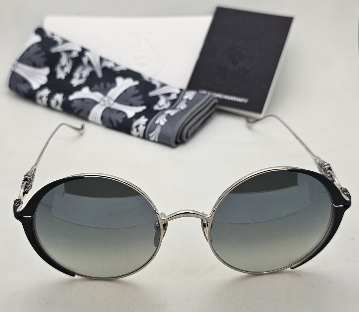 Chrome Hearts ORALIE Sunglasses SS/MBK 53-19 135 Silver Frames
