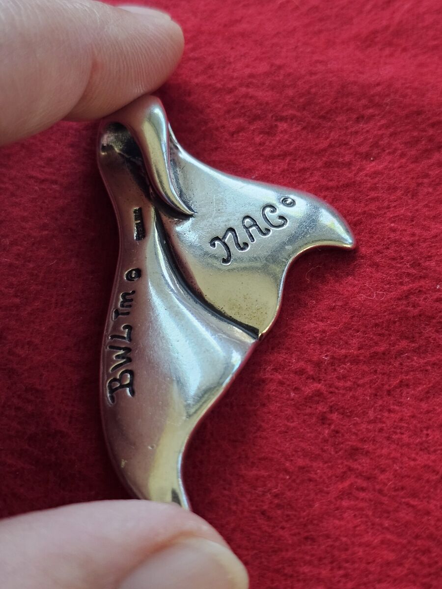 Bill Wall BWL Whale Tail Custom Pendant Large ,starlingear Bill Wall BWL Whale Tail Custom Pendant Large ,starlingear