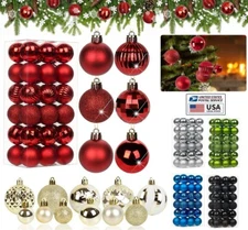 60Pcs Shatterproof Christmas Balls Xmas Tree Decor Ornaments Hanging Balls USA