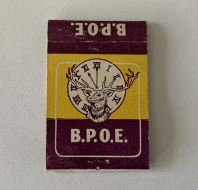 Evanston Illinois ~ Elks Lodge ~ Founded in 1868 ~ Historic Matchbook Cover ~