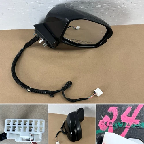 2023-2025 HONDA CRV CR-V PASSENGER SIDE VIEW MIRROR BLACK OEM *8 pins plug type