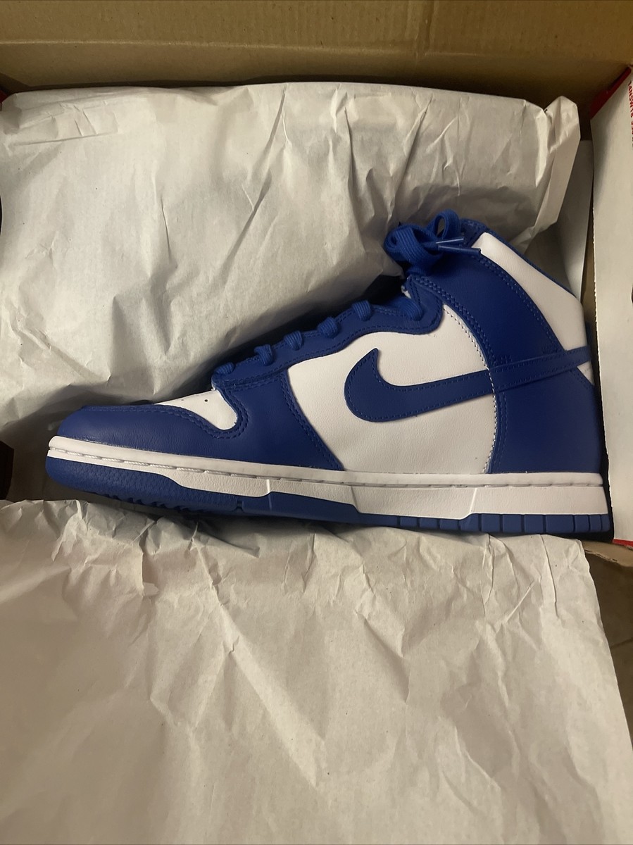 dunk high white game royal total orange