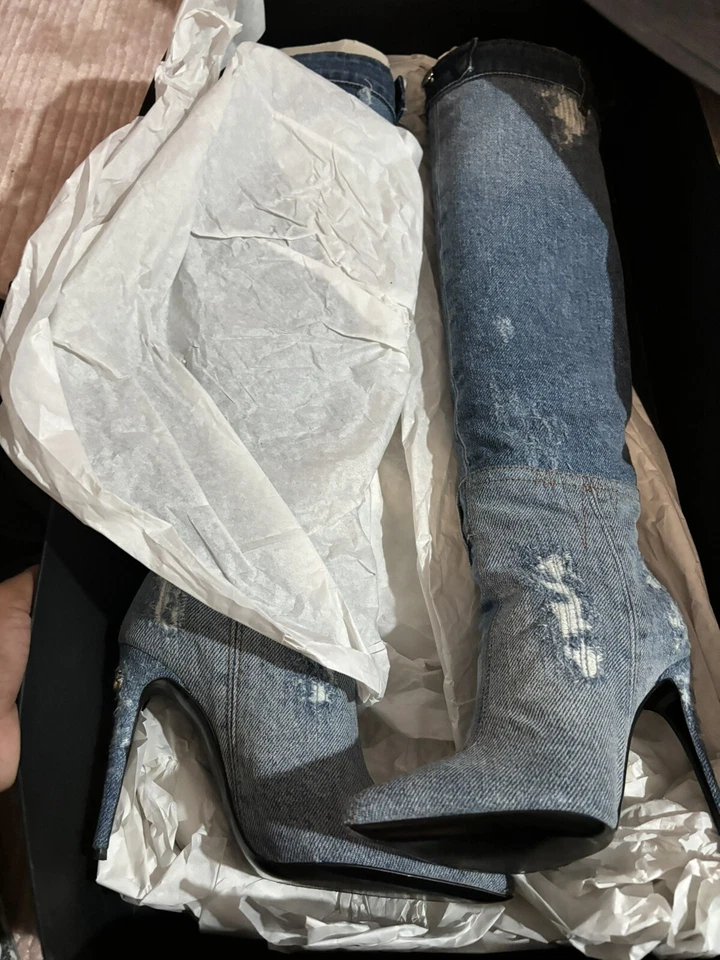 Dolce And Gabanna Denim Patchwork Boot - Image 3 of 4