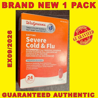 Walgreens Daytime Severe Cold & Flu SOFTGEL - 24Ct EX09/2026