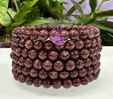 Wholesale Lot 6 Pcs Natural Eudialyte 6mm 7.5” Crystal Healing Stretch Bracelet