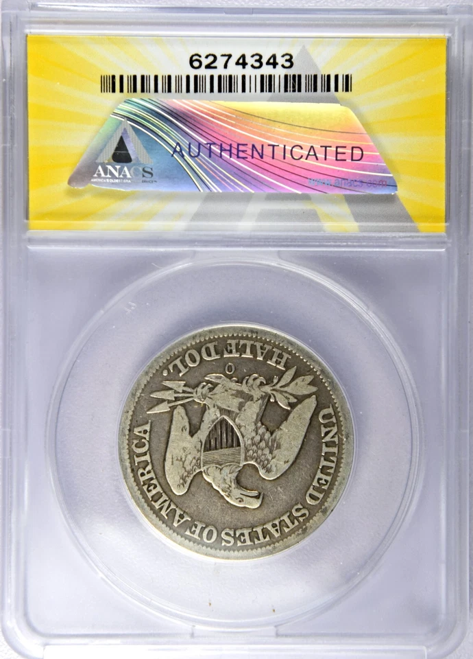 1856-O Seated Liberty Silver Half Dollar Coin ANACS G6 - Image 4 of 4