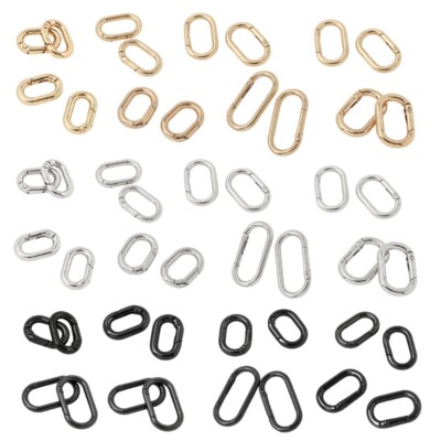2 Pcs Multifunctional Oval Rings Buckles Metal Spring Keyring Oval Rings