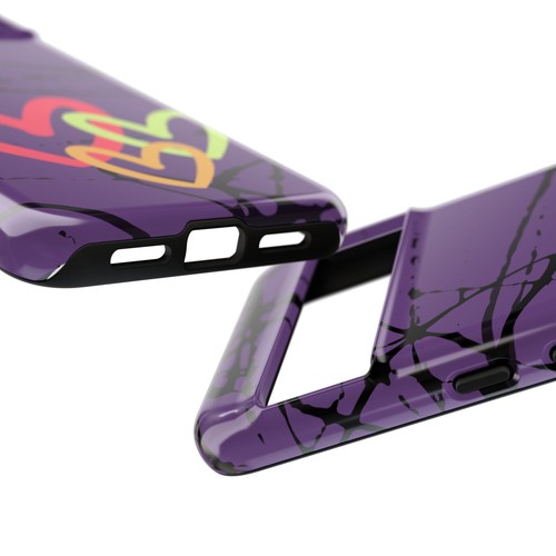 Hearts on Purple & Black Tough Handyhülle für iPhone, Samsung Galaxy, Goog Pixel - Bild 152 von 285