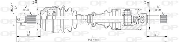 Cardan avant gauche Peugeot 405 II 1.9 D supprime les bruits de claquement