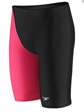 Speedo Male Sz 32 Fastskin LZR Racer Elite 2 High Waisted Jammer Black/Hot Coral