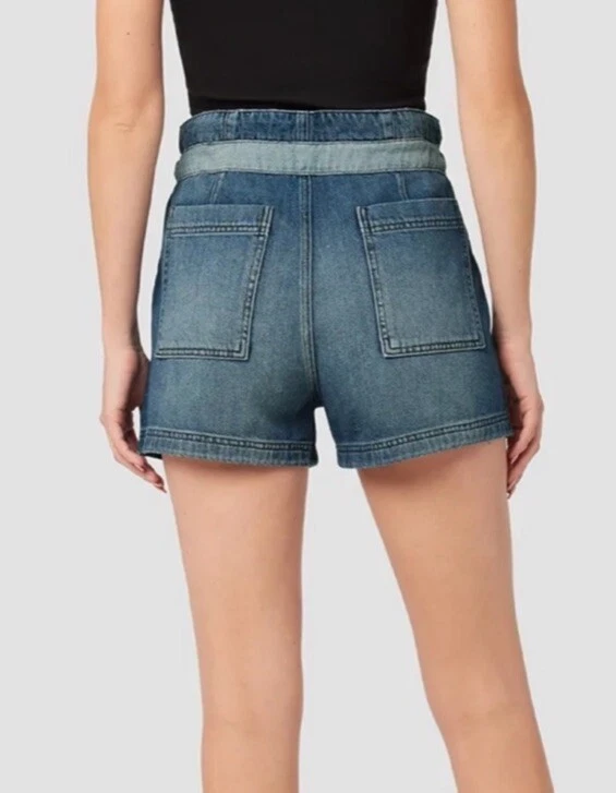 Hudson Belted Paperbag Denim Shorts In Heatwave 31 - Image 3 of 4