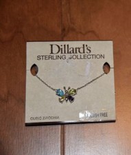 Girl's Cubic Zirconia and sterling silver butterfly necklace, NWT