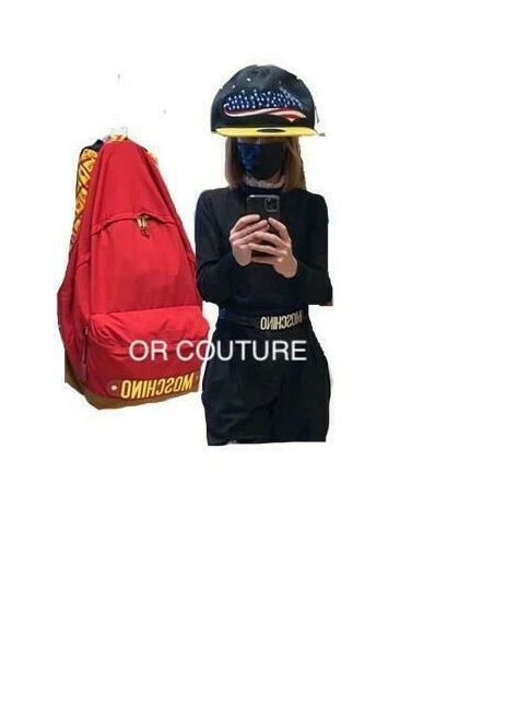 AW20 MOSCHINO Couture Jeremy Scott GORRO A PRESIÓN GIGANTE DE GRAN TAMAÑO AMARILLO/AZUL Foto 4 de 4