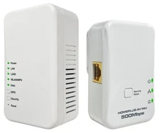 Wired  Over Powerline Kit with 2 RJ45 Ports + Wi-Fi Extender Hotspot Function