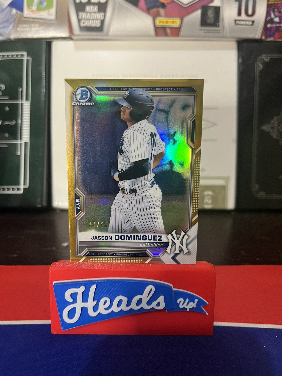 2021 Bowman Chrome Jasson Dominguez Gold Refractor /50 BCP-13 Yankees