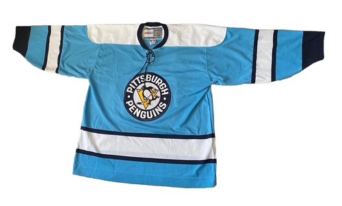 PITTSBURGH PENGUINS BLUE JERSEY Vintage Hockey CCM Mens XL Rare #66 Penguins NHL - Picture 2 of 11