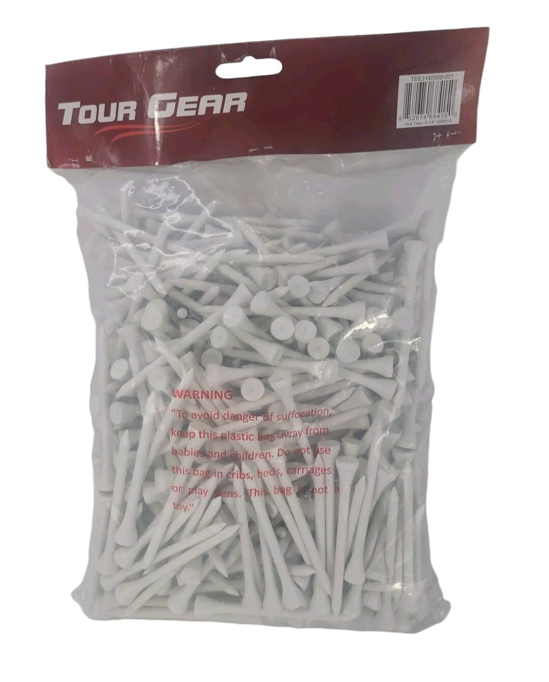 Tees White, Assorted Sizes  3  1/4 Inch, 500-pack
