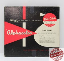 Box of 24 Vintage Alphacolor Weber Costello Square Pastels - Made in USA