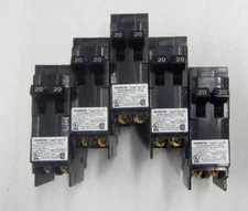 (5) Siemens Q2020NC Tandem /Piggyback Circuit Breaker 2 x 1 pole 20 Amp 120v NEW