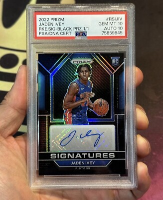 2022-23 Panini Prizm Jaden Ivey RC Rookie Signatures Black 1/1 RC 