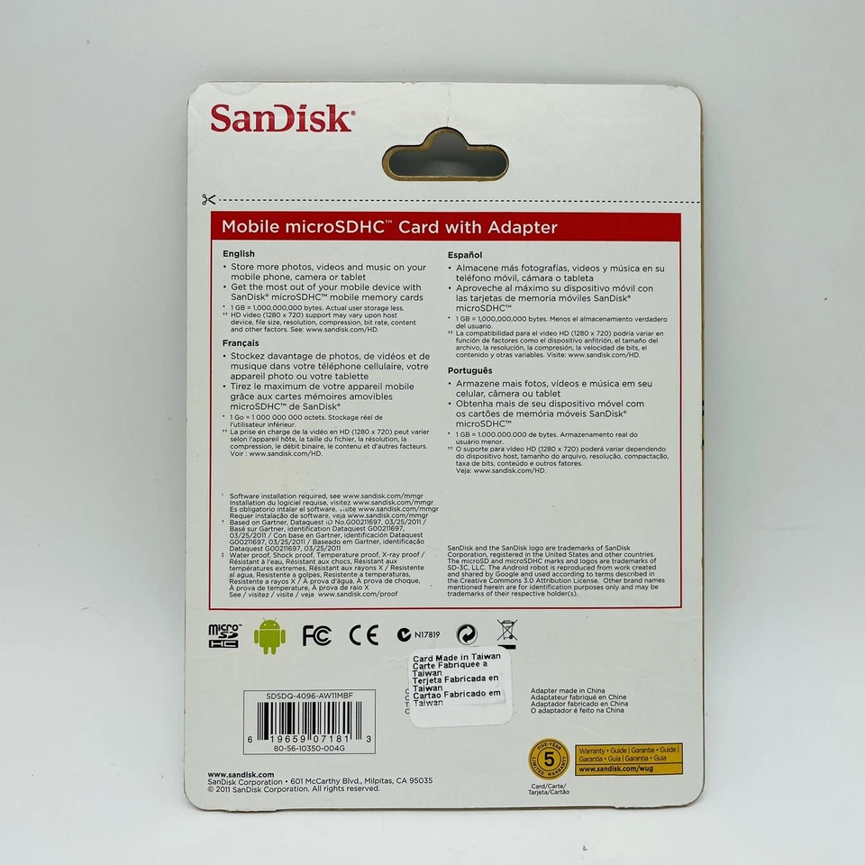 SanDisk Mobile 4 GB microSDHC Card with Adapter - Image 2 of 3