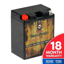 Pirate Battery YTX14AH-BS  High Performance - Sealed AGM Motorcycle Battery
