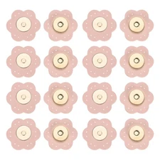 8Set Leather Snaps Buttons, Magnetic Snap Closures for Handbag/Purses [Pink]