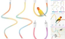 Bird Perch Rope, 4 Pcs 31.1   16.54  Bendable Cotton Rope Perches for Bird