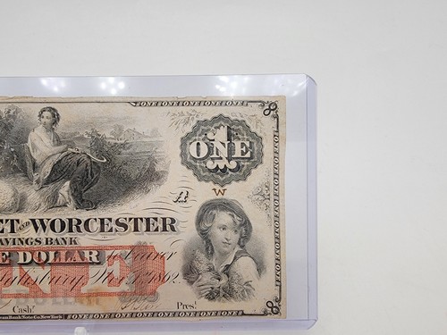 VERY NICE 1862 $1 Somerset & Worcester Maryland Savings Bank Note. Lot.31 - Picture 3 of 6