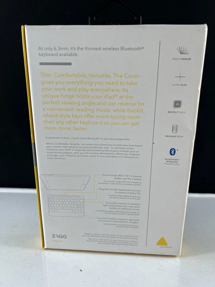 Cubierta de teclado Bluetooth retroiluminada ZAGG para iPad Mini Retina - Probada Foto 3 de 4