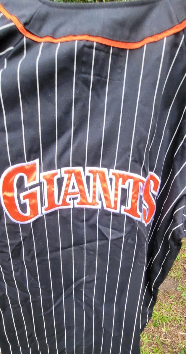 Vtg San Francisco Giants Jersey Mens x Large Black Pinstripes